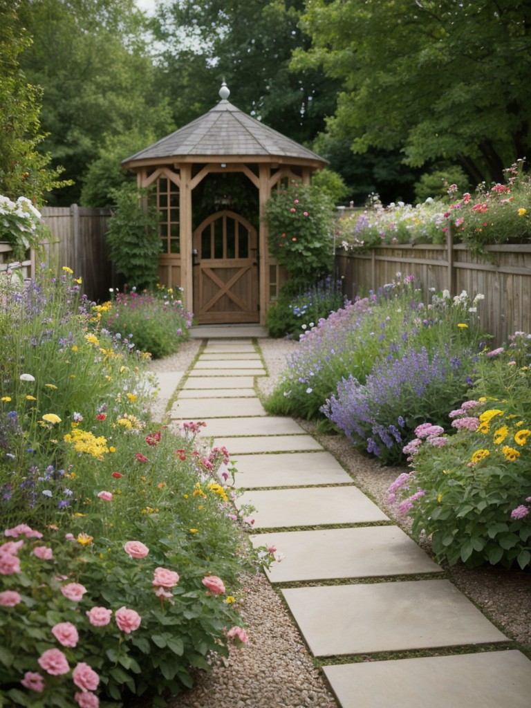 cottage-garden-backyard-ideas-abundance-flowers-picket-fence-charming-pathway-romantic-whimsical-outdoor-space