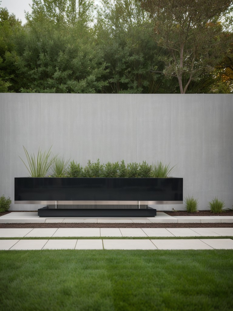 contemporary-frontyard-ideas-oversized-planters-sleek-metal-accents-striking-sculpture