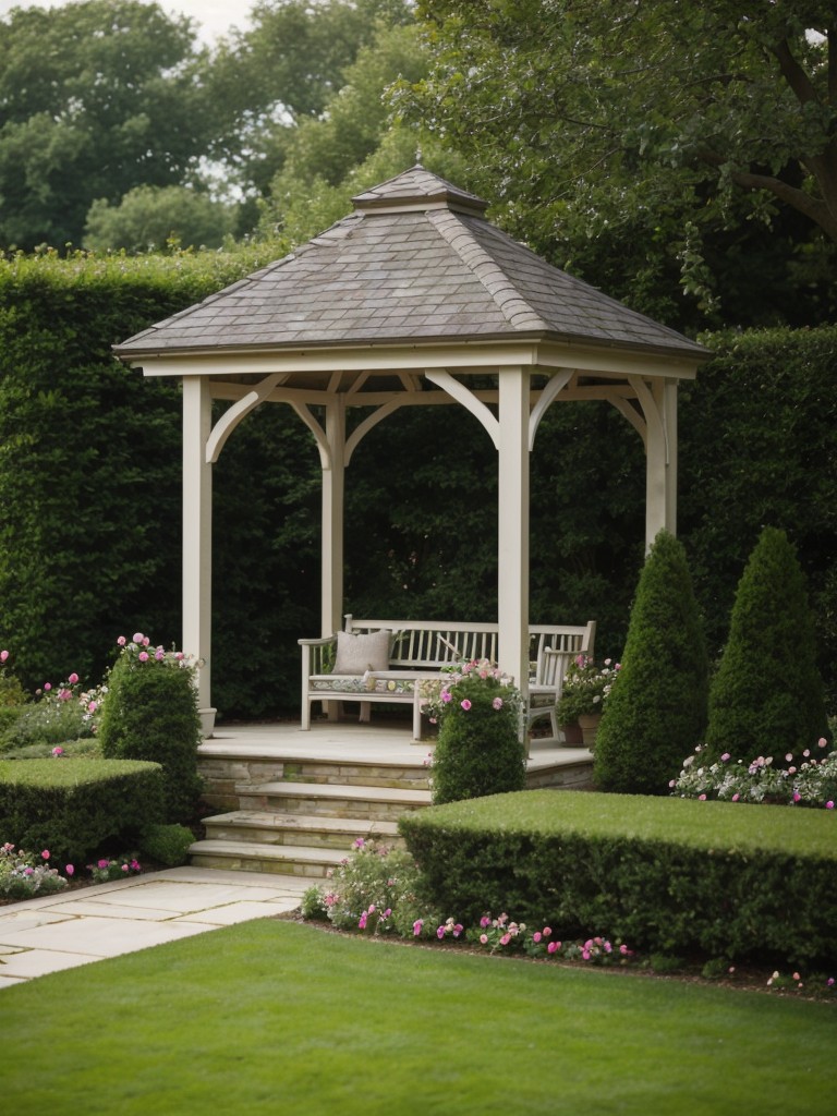 english-garden-frontyard-ideas-manicured-hedges-climbing-roses-picturesque-gazebo