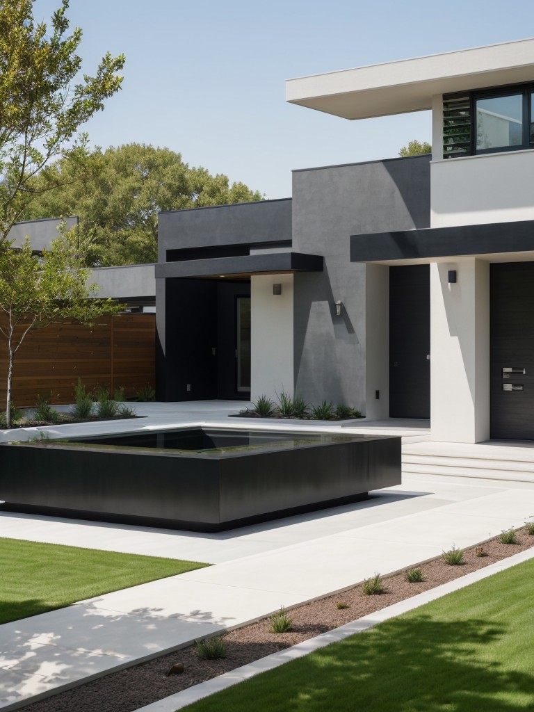 contemporary-frontyard-ideas-sleek-metal-accents-minimalist-plantings-bold-geometric-patterns-modern-look