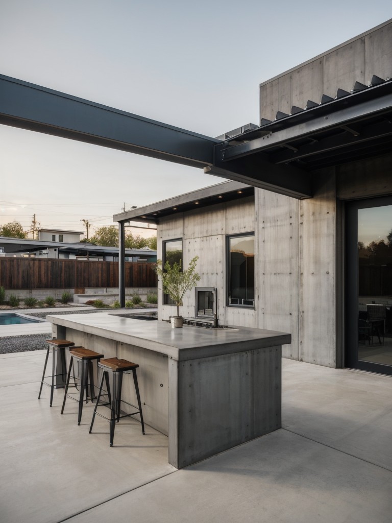 industrial-frontyard-ideas-metal-accents-concrete-finishes-giving-outdoor-space-modern-edgy-vibe