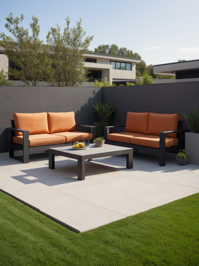 contemporary-frontyard-ideas-geometric-shapes-bold-colors-modern-outdoor-furnishings-to-create-stylish-inviting-space