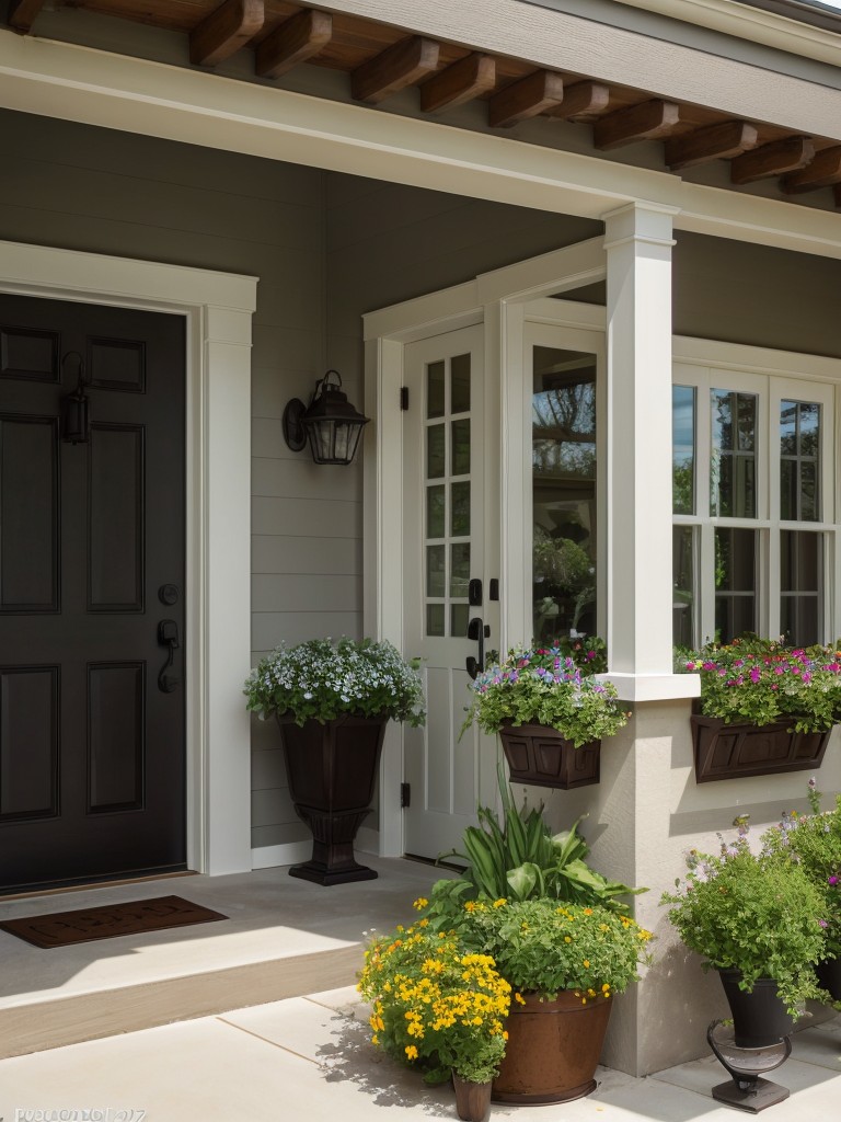 utilizing-decorative-planters-hanging-baskets-charming-welcoming-entrance