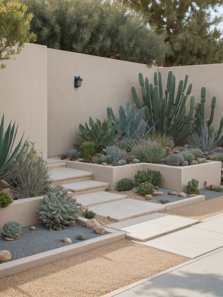 frontyard-landscaping-ideas-desert-climate-incorporating-succulents-gravel-pathways