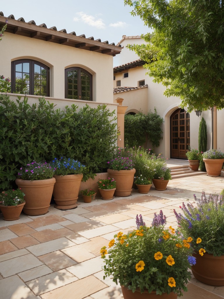 frontyard-landscaping-ideas-mediterranean-touch-incorporating-terracotta-pots-vibrant-flowers