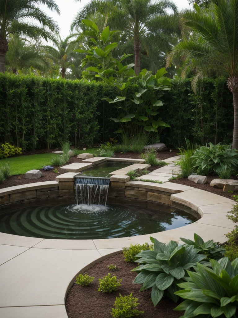 frontyard-oasis-ideas-tranquil-water-feature-lush-greenery