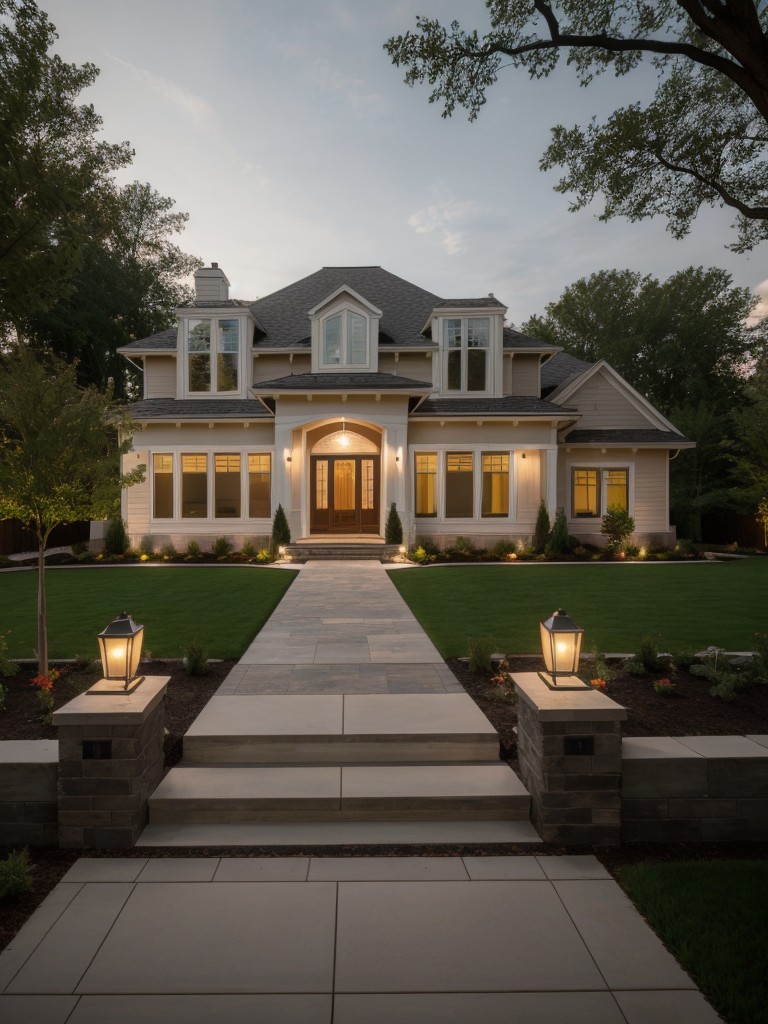 traditional-frontyard-design-symmetrical-layout-elegant-outdoor-lighting