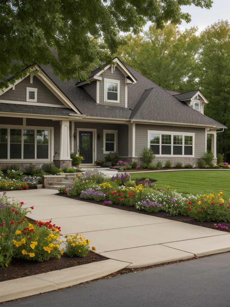 frontyard-design-ideas-enhancing-curb-appeal-incorporating-beautiful-flower-beds-striking-exterior-paint-colors