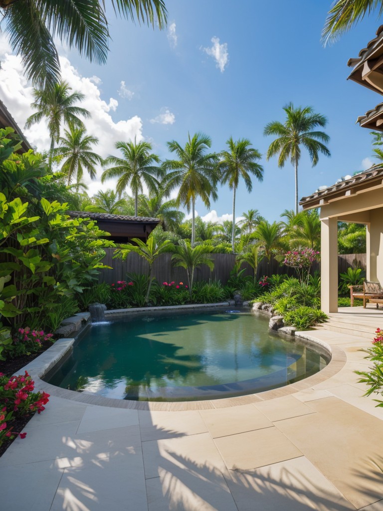 tropical-frontyard-oasis-complete-palm-trees-colorful-blooms-tranquil-water-feature