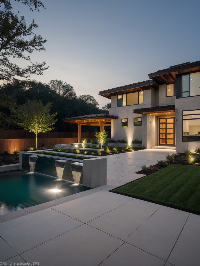contemporary-frontyard-designs-that-showcase-bold-architectural-elements-such-sculptural-art-sleek-water-features-unique-outdoor-lighting