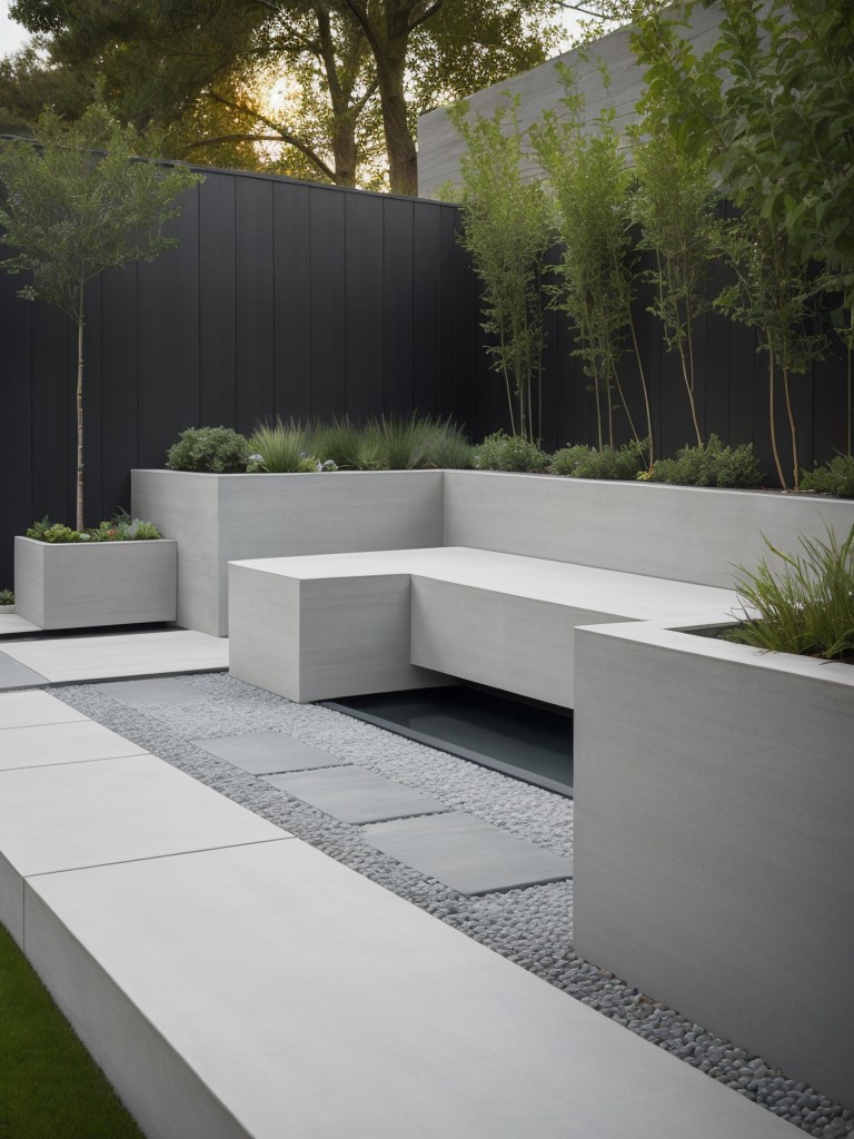 contemporary-frontyard-ideas-sculptural-elements-geometric-shapes-incorporating-minimalist-plant-choices-sleek-outdoor-lighting