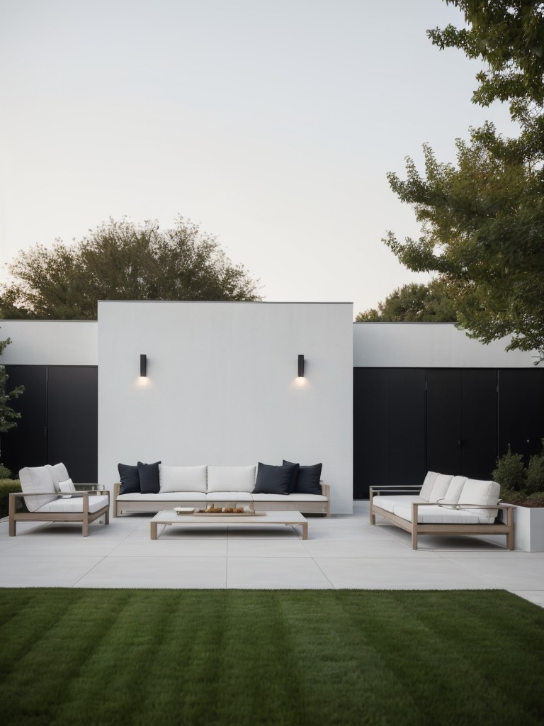 minimalist-frontyard-ideas-featuring-clean-simple-lines-monochromatic-color-scheme-emphasized-sleek-outdoor-furniture-contemporary-planters