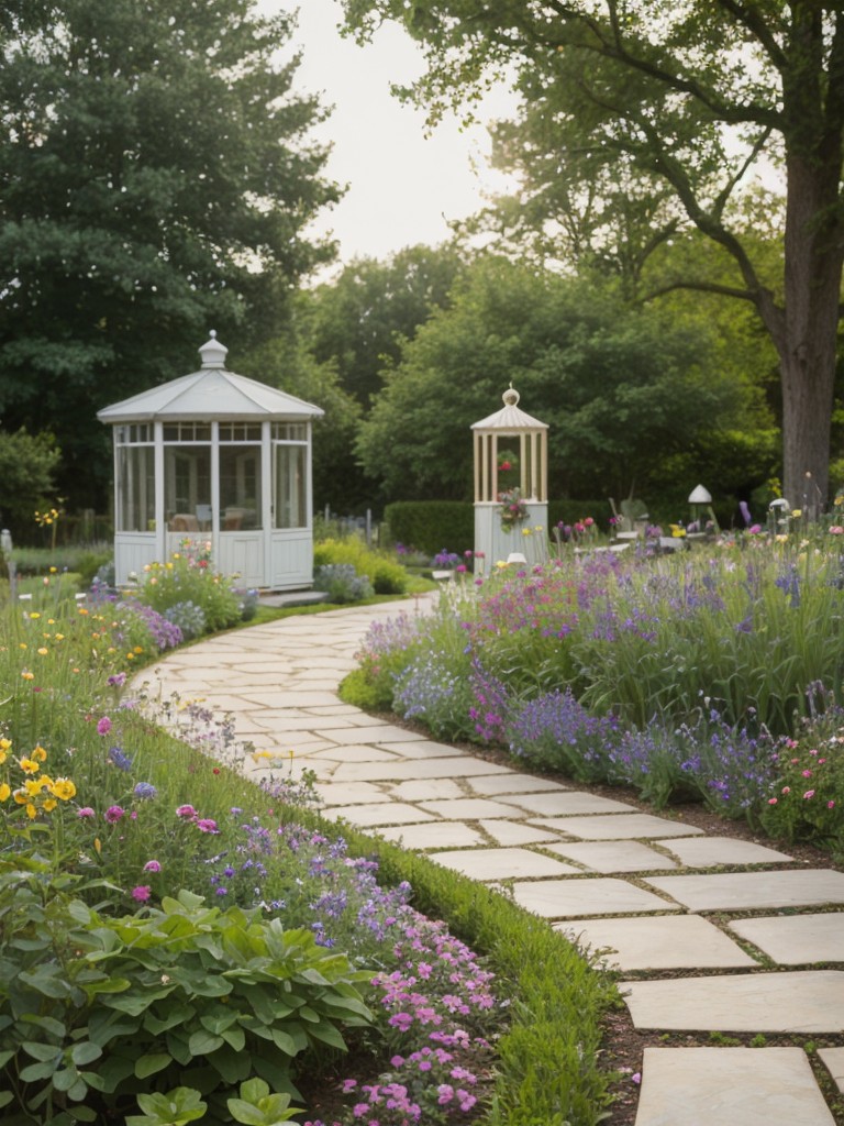 frontyard-garden-ideas-cottage-inspired-look-featuring-colorful-flowers-whimsical-pathways-made-stepping-stones-vintage-decor-like-antique-birdcages-r