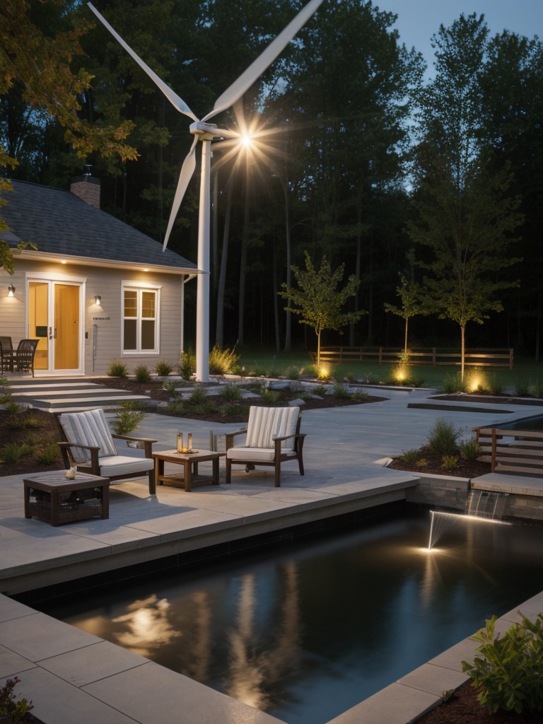 install-small-wind-turbine-to-generate-clean-energy-outdoor-lighting-water-features