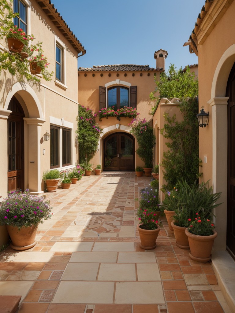 mediterranean-inspired-frontyard-featuring-terracotta-pots-vibrant-flowering-plants-terra-cotta-tile-pathway-touch-old-world-charm