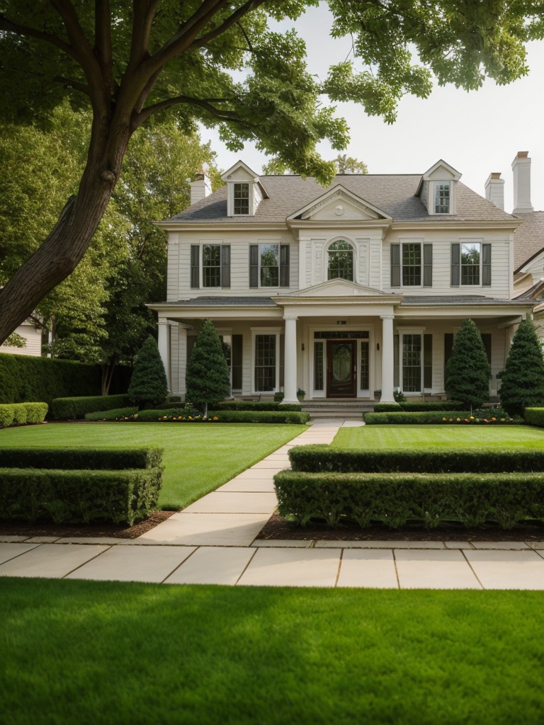 traditional-frontyard-classic-symmetrical-layout-manicured-lawns-elegant-topiaries-to-evoke-sense-timeless-elegance