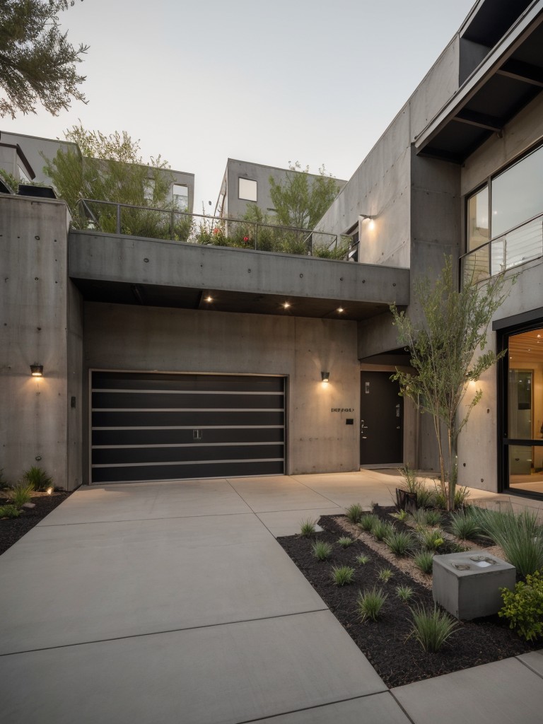 industrial-inspired-frontyard-design-metal-accents-concrete-features-incorporating-vertical-gardens-statement-lighting-unique-edgy-look