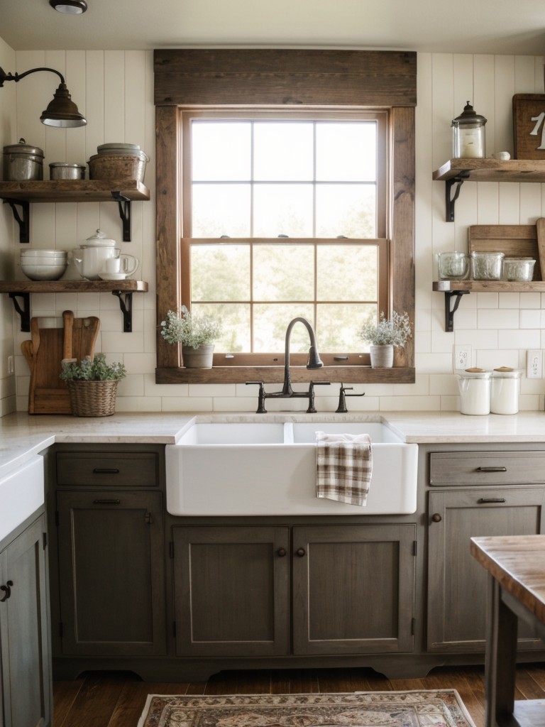farmhouse-kitchen-ideas-charming-cozy-atmosphere-incorporating-apron-front-sink-vintage-inspired-lighting-fixtures-open-shelves-to-display-country-sty
