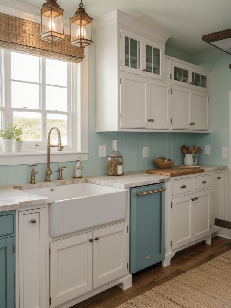coastal-kitchen-design-incorporating-light-colors-natural-materials-nautical-elements-like-rope-drawer-pulls-seashell-decorations