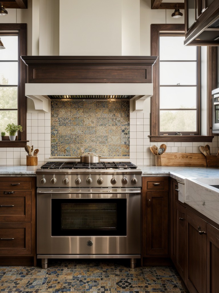 eclectic-kitchen-design-mixing-different-styles-colors-textures-incorporating-unique-elements-like-mosaic-tile-backsplashes-vintage-appliances