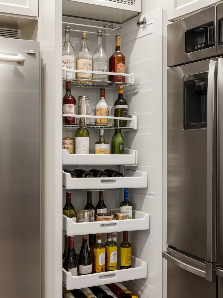 utilizing-space-above-refrigerator-extra-shelving-hanging-wine-glass-rack