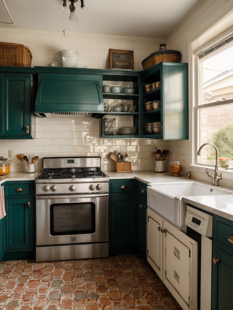 vintage-inspired-kitchen-retro-appliances-colorful-tiles-vintage-accessories-to-create-nostalgic-charming-atmosphere