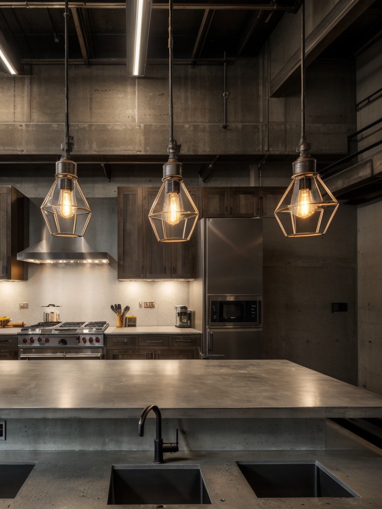 industrial-kitchen-design-gritty-aesthetic-utilizing-raw-materials-like-concrete-countertops-metal-pendant-lights-to-create-modern-urban-feel