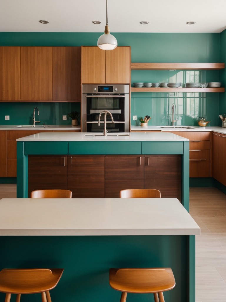 mid-century-modern-kitchen-ideas-vibrant-color-accents-retro-appliances-sleek-clean-lines