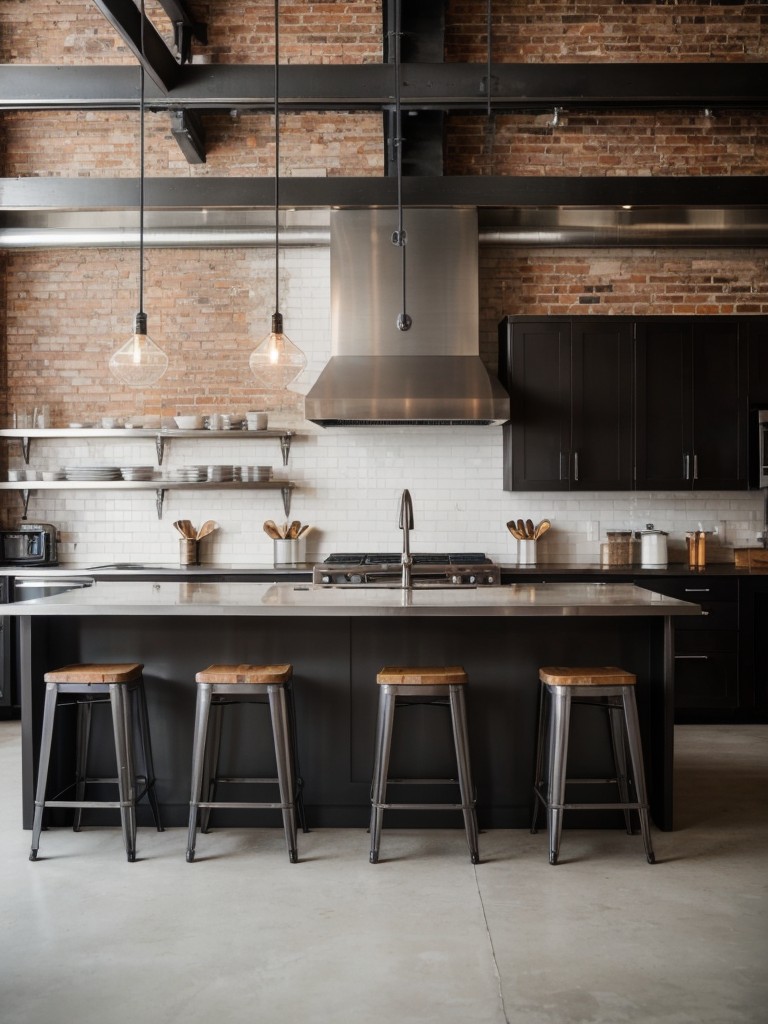 industrial-kitchen-design-ideas-incorporating-exposed-brick-walls-metal-accents-stainless-steel-appliances-to-create-sleek-modern-aesthetic