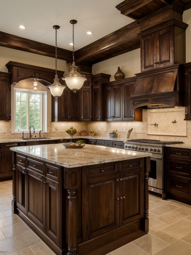 traditional-colonial-kitchen-rich-wood-cabinetry-ornate-details-large-center-island-entertaining