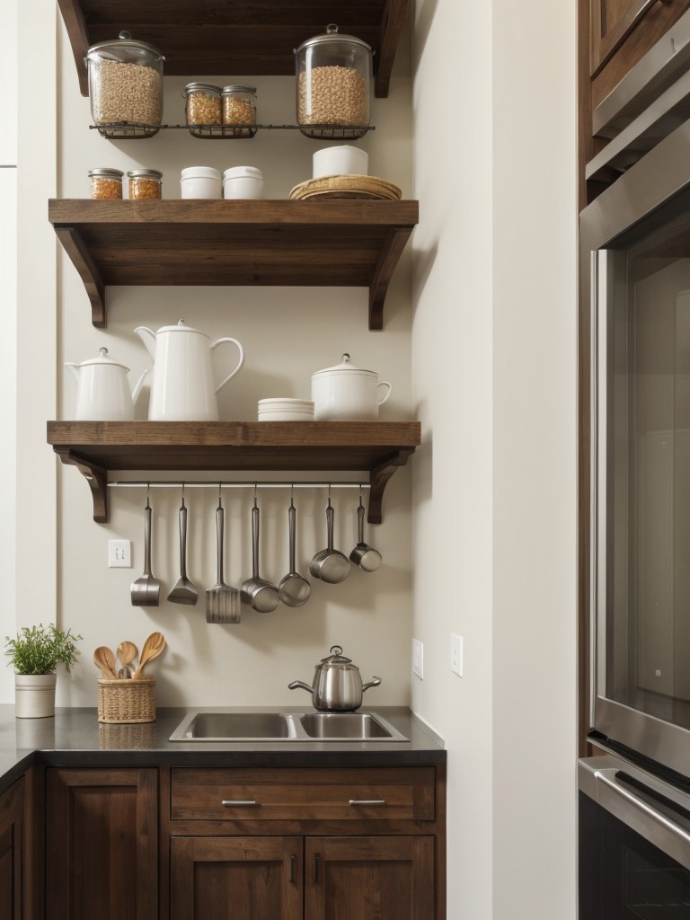 utilize-vertical-storage-solutions-such-hanging-pot-racks-wall-mounted-shelving-to-maximize-space-small-kitchen