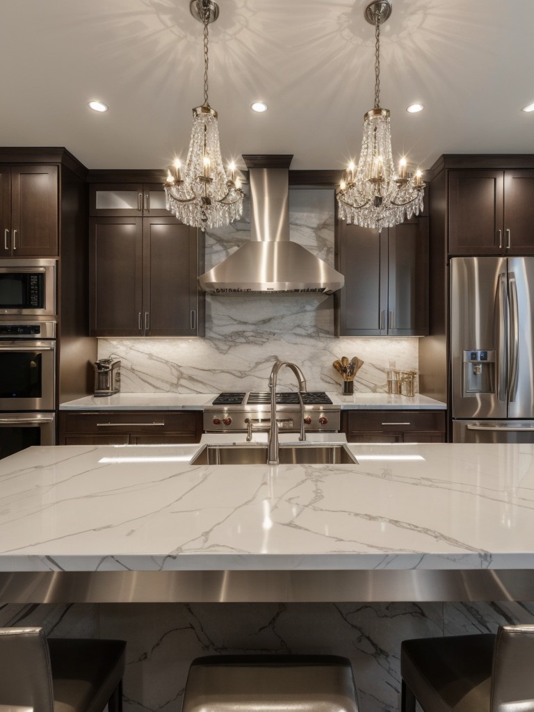 luxury-kitchen-design-high-end-finishes-such-marble-countertops-stainless-steel-appliances-statement-chandelier-glamorous-feel