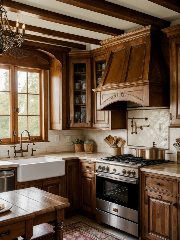 french-country-kitchen-design-ornate-detailing-vintage-furnishings-warm-welcoming-atmosphere