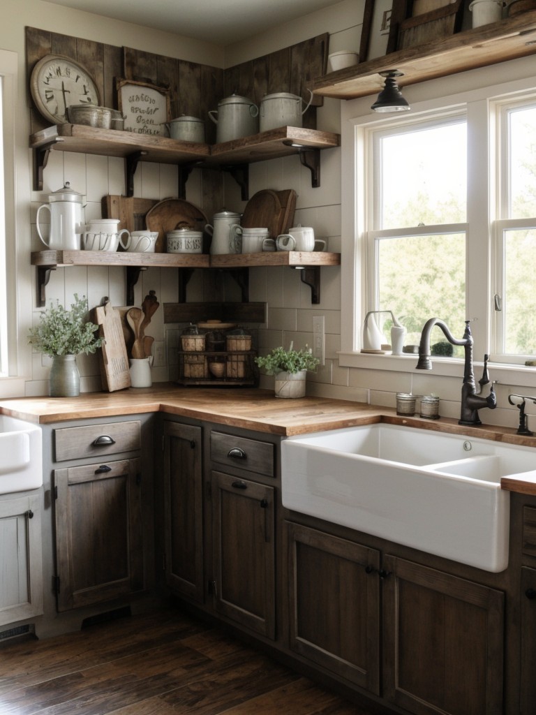 farmhouse-kitchen-ideas-charming-vintage-aesthetic-featuring-farmhouse-sinks-open-shelving-rustic-weathered-finishes