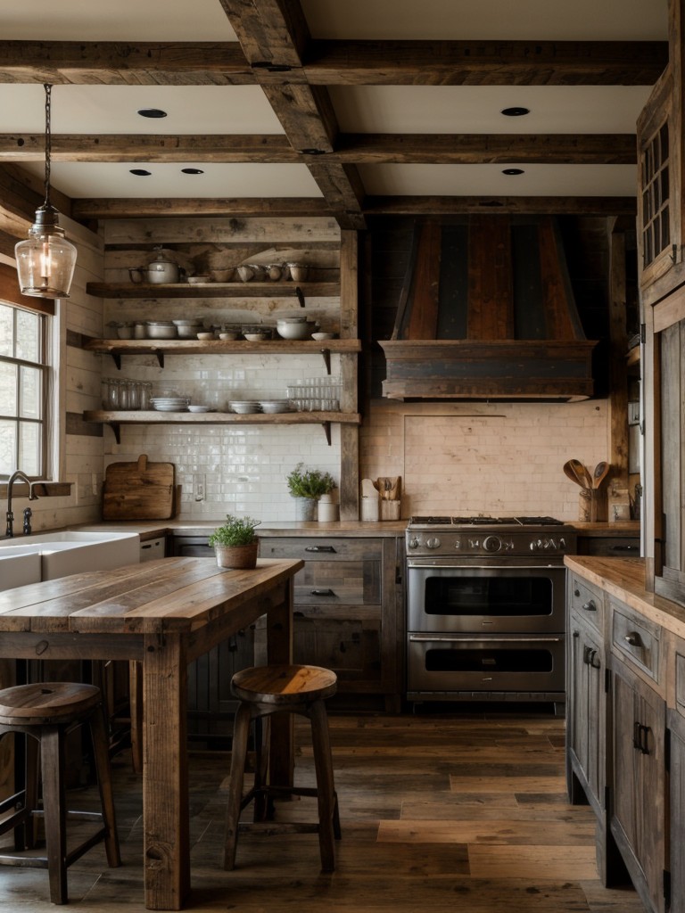 rustic-chic-kitchen-ideas-mix-rustic-elegant-elements-using-reclaimed-wood-farmhouse-style-lighting-vintage-inspired-decor