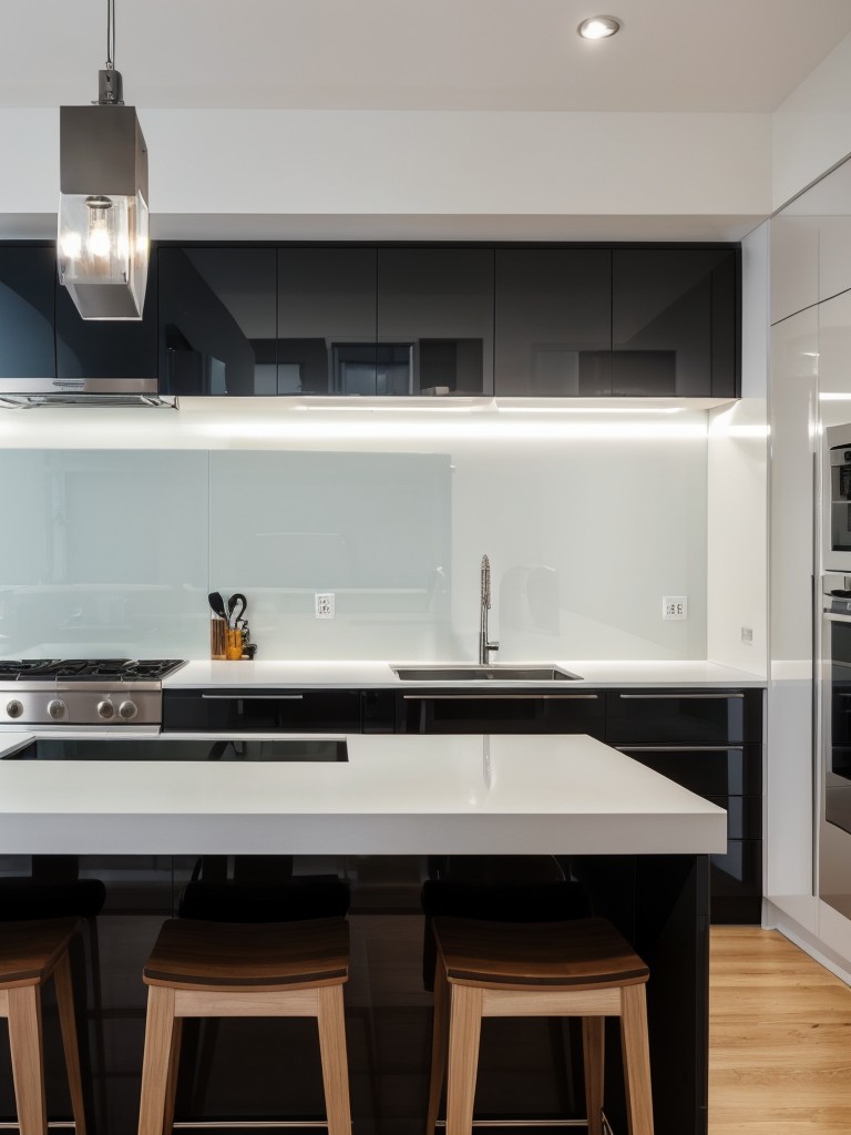 contemporary-kitchen-ideas-sleek-high-gloss-finishes-bold-color-scheme-using-unique-lighting-fixtures-innovative-storage-solutions