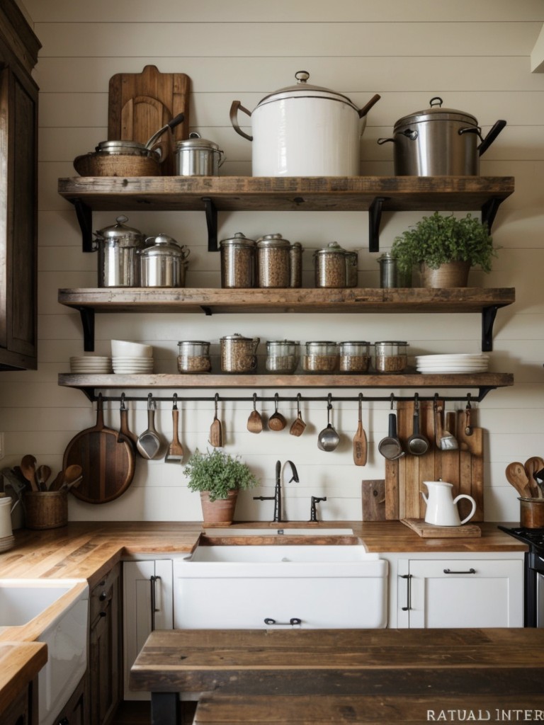 rustic-farmhouse-kitchen-ideas-reclaimed-wood-features-vintage-inspired-d-cor-like-hanging-pot-racks-open-shelving