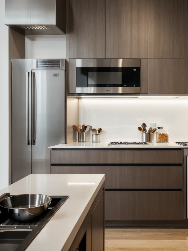 contemporary-kitchen-ideas-featuring-mix-materials-like-stainless-steel-glass-wood-focus-sleek-appliances-minimalistic-aesthetics