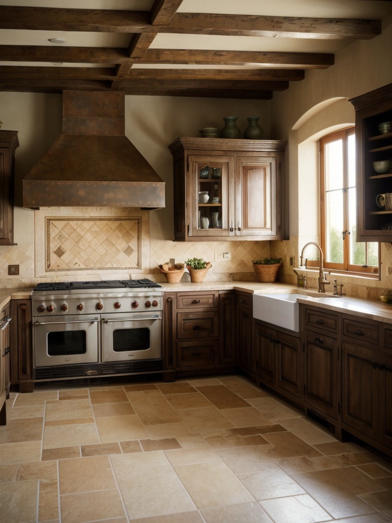 mediterranean-kitchen-style-inspiration-earthy-tones-hand-painted-tiles-wrought-iron-accents-creating-warm-inviting-space-reminiscent-tuscan-villa