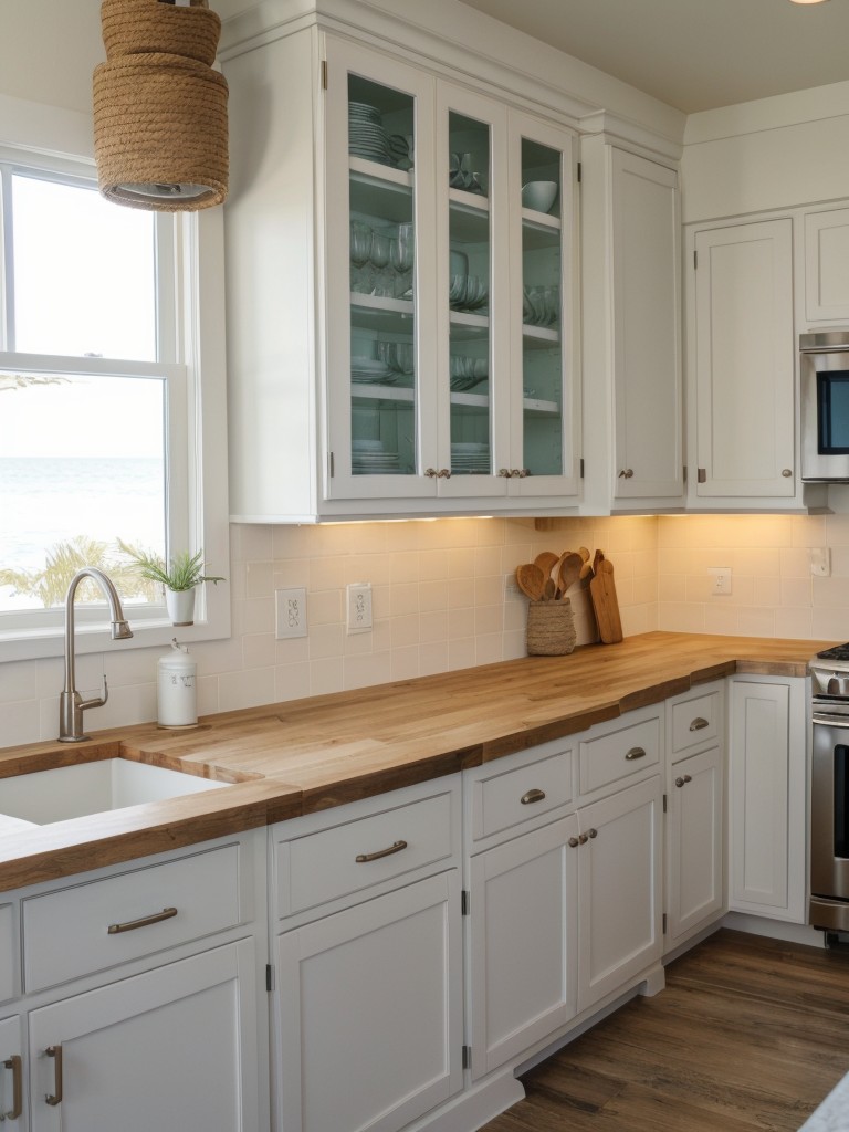 coastal-kitchen-ideas-beachy-relaxed-feel-incorporating-light-colors-natural-textures-nautical-accents-like-rope-handles-seashell-decor