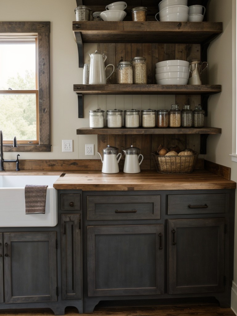farmhouse-kitchen-ideas-showcasing-cozy-rustic-look-featuring-distressed-finishes-open-shelving-apron-front-sinks-vintage-inspired-accents