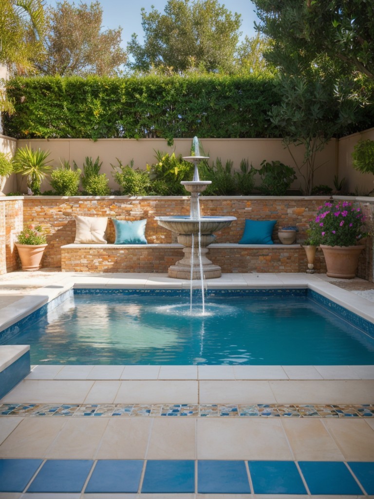 mediterranean-inspired-backyard-colorful-tiles-charming-fountain-comfortable-seating-areas