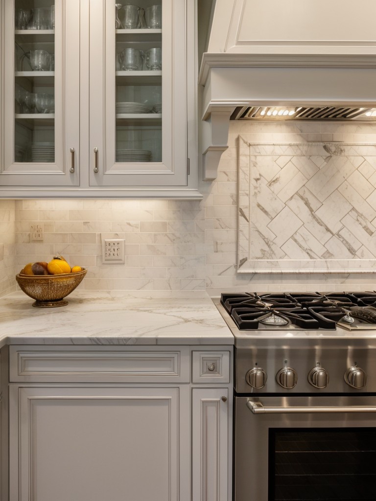 traditional-kitchen-ideas-ornate-cabinetry-marble-countertops-intricate-backsplash-tiles-timeless-elegant-look