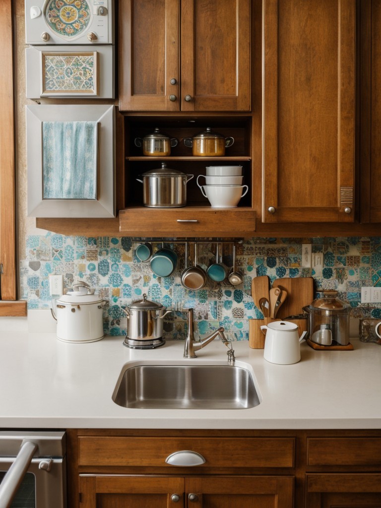 eclectic-kitchen-ideas-mixed-patterns-bold-colors-vintage-accessories-unique-personalized-design