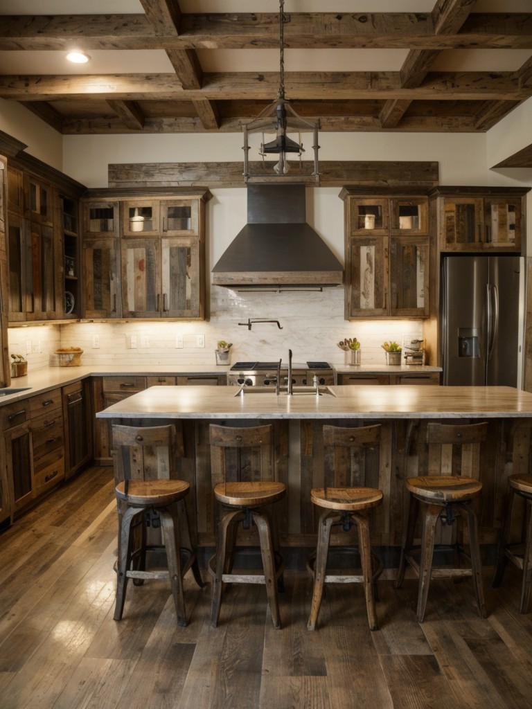 utilize-reclaimed-wood-salvaged-materials-to-create-one-kind-kitchen-island-countertop