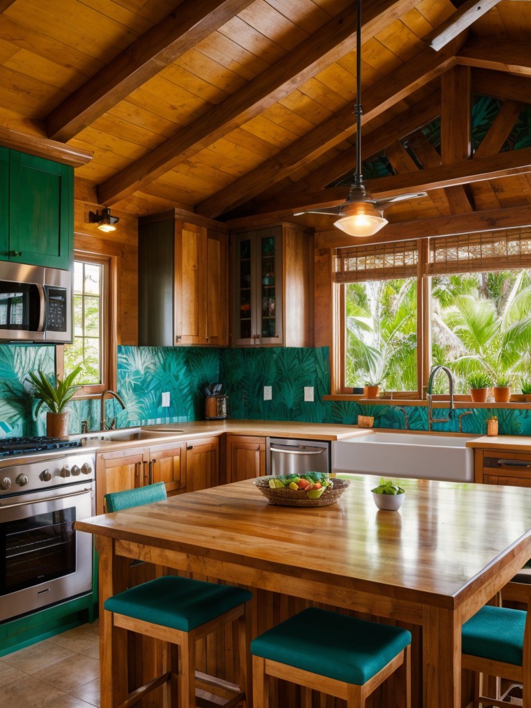 tropical-kitchen-ideas-vibrant-colors-tropical-patterns-mix-natural-materials-exotic-vacation-like-vibe