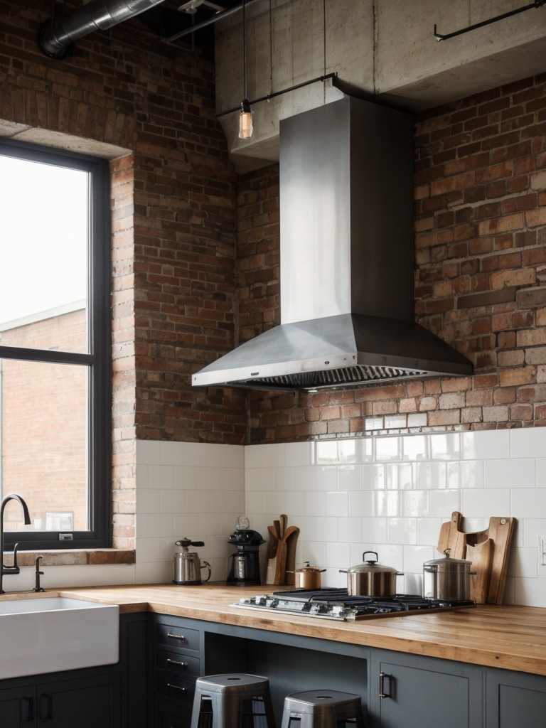 industrial-kitchen-design-inspiration-small-spaces-exposed-brick-walls-metal-accents-repurposed-materials