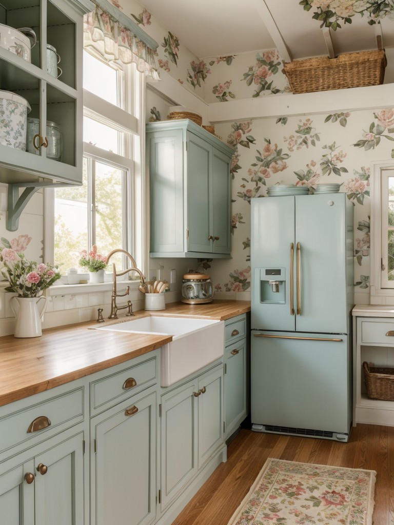 cottage-kitchen-design-ideas-cozy-charming-vibe-featuring-pastel-colored-cabinetry-floral-wallpaper-vintage-inspired-appliances-nostalgic-quaint-feel