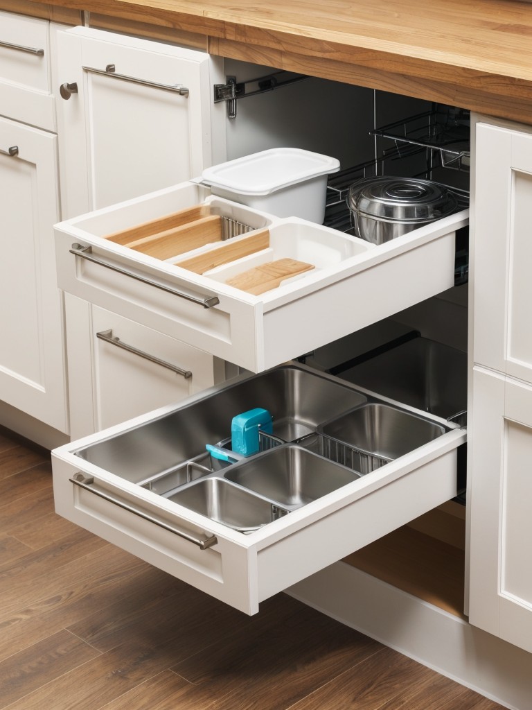 utilizing-under-sink-storage-pull-out-trays-organizers-small-apartment-kitchens