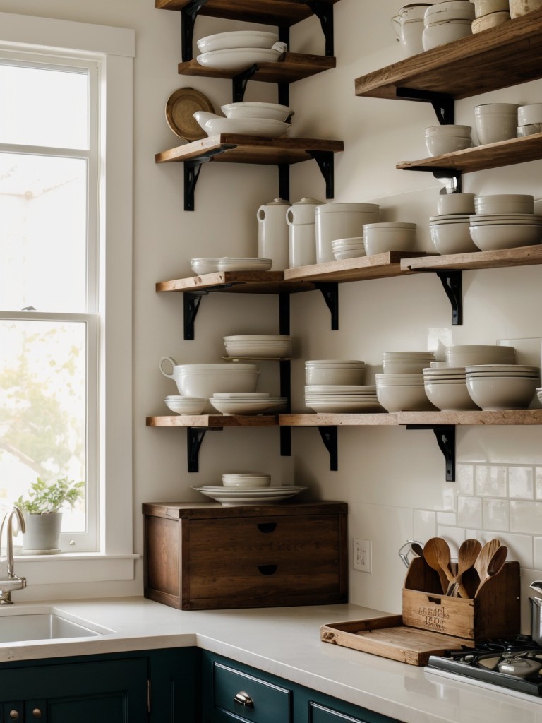 open-shelving-install-open-shelves-to-showcase-your-vintage-plate-collection-old-cookbooks-personal-touch